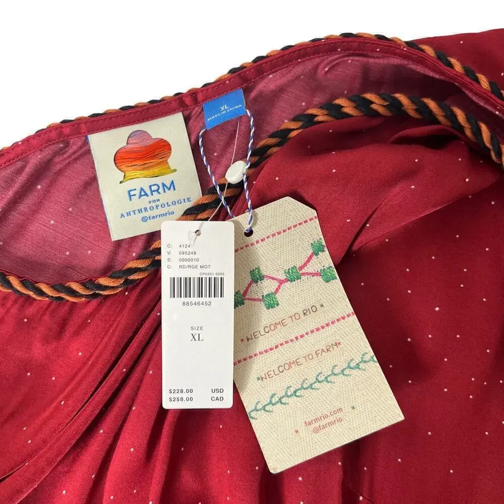 New Women’s Farm Rio x Anthropologie One Shoulder Satin Jumpsuit Size XL